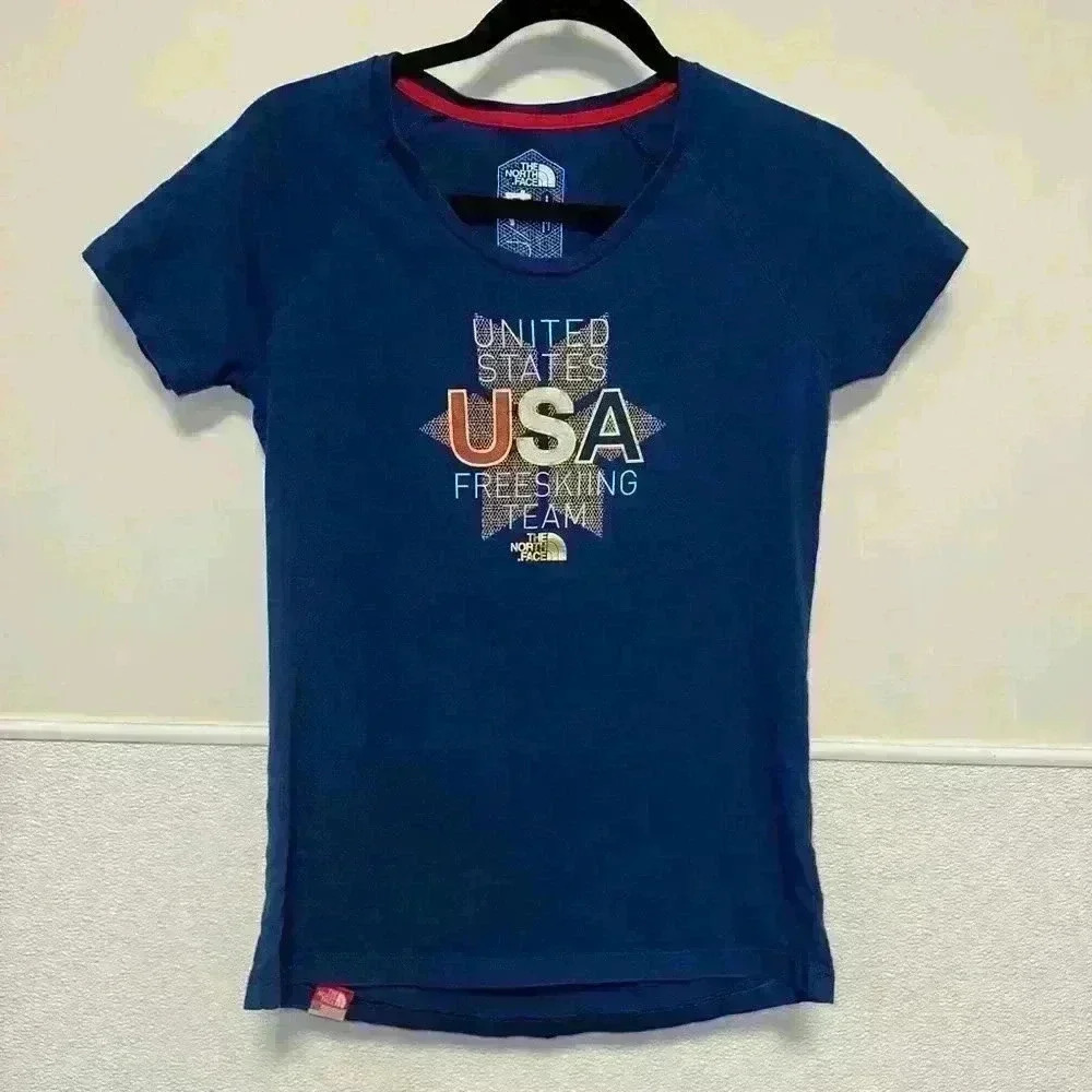 The North Face T-Shirt Blue & Red / S / USA Freeskiing Team - Picture 5 of 15